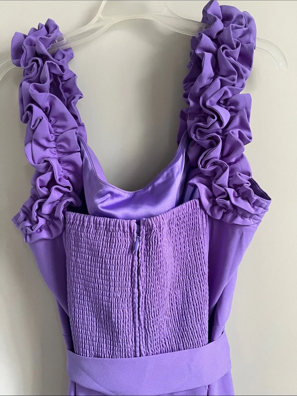 Lilly Pulitzer Purple Ruffled Strap pantsuit jumpsuit 14 belted formal